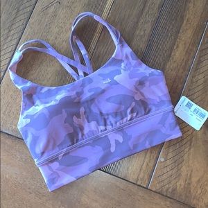 NWT long line purple camo bra